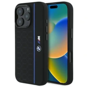 Kup Etui BMW BMHMP16L23SHEB Apple iPhone 16 Pro hardcase Silicone Hexagon Blue Line MagSafe černý/black - BMW778 - {ean13} - Sklep Home Screen