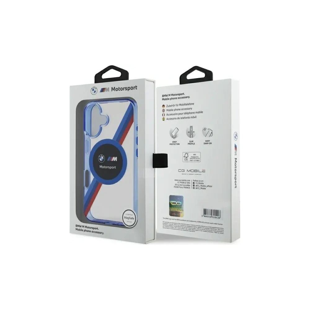 Etui BMW BMHMP16S23HTPUT Apple iPhone 16 hardcase Motorsport IML Circle MagSafe przezroczysty/transparent