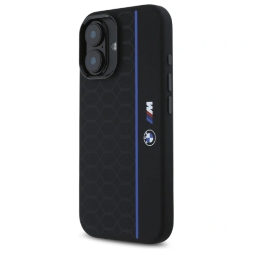 Kup Etui BMW BMHMP16S23SHEB Apple iPhone 16 hardcase Silicone Hexagon Blue Line MagSafe czarny/black - BMW780 - {ean13} - Sklep Home Screen