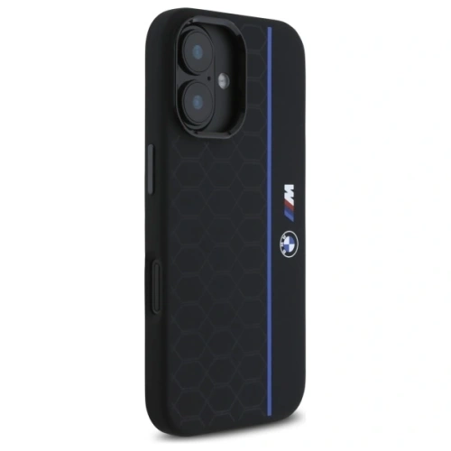 Kup Etui BMW BMHMP16S23SHEB Apple iPhone 16 hardcase Silicone Hexagon Blue Line MagSafe czarny/black - BMW780 - {ean13} - Sklep Home Screen
