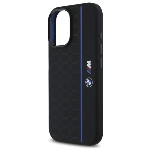 Kup Etui BMW BMHMP16S23SHEB Apple iPhone 16 hardcase Silicone Hexagon Blue Line MagSafe czarny/black - BMW780 - {ean13} - Sklep Home Screen