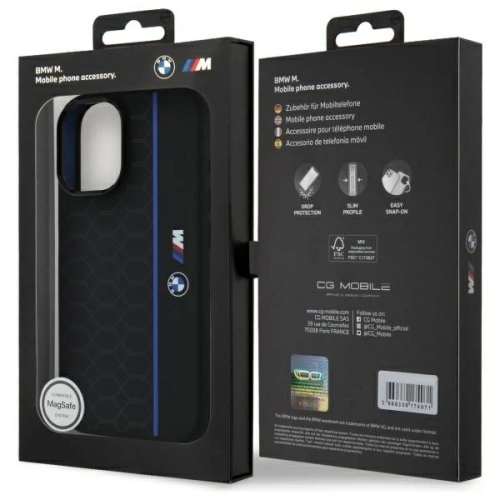 Kup Etui BMW BMHMP16S23SHEB Apple iPhone 16 hardcase Silicone Hexagon Blue Line MagSafe czarny/black - BMW780 - {ean13} - Sklep Home Screen