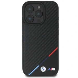 Kup BMW BMHMP16X23PUDTK Apple iPhone 16 Pro Max husă din carbon M Tricolor Line MagSafe negru - BMW783 - {ean13} - Sklep Home Screen