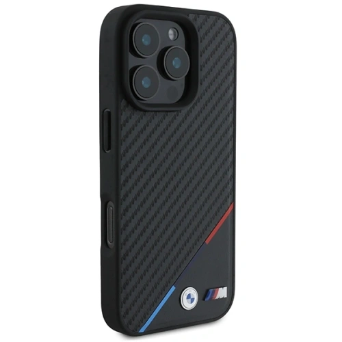 Kup BMW BMHMP16X23PUDTK Apple iPhone 16 Pro Max Hardcase M Carbon Tricolor Line MagSafe schwarz - BMW783 - {ean13} - Sklep Home Screen