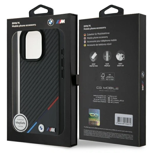 Kup BMW BMHMP16X23PUDTK Apple iPhone 16 Pro Max Hardcase M Carbon Tricolor Line MagSafe schwarz - BMW783 - {ean13} - Sklep Home Screen