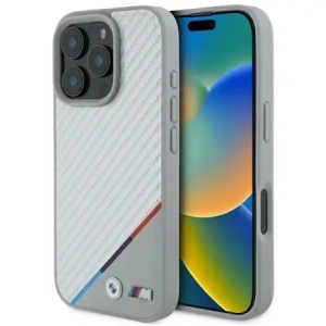 Kup Etui BMW BMHMP16X23PUDTS Apple iPhone 16 Pro Max hardcase M Carbon Tricolor Line MagSafe szary/grey - BMW784 - {ean13} - Sklep Home Screen