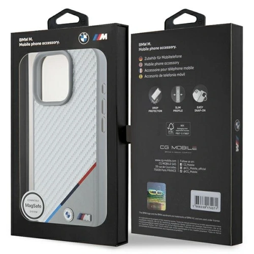Kup Etui BMW BMHMP16X23PUDTS Apple iPhone 16 Pro Max hardcase M Carbon Tricolor Line MagSafe šedá/grey - BMW784 - {ean13} - Sklep Home Screen