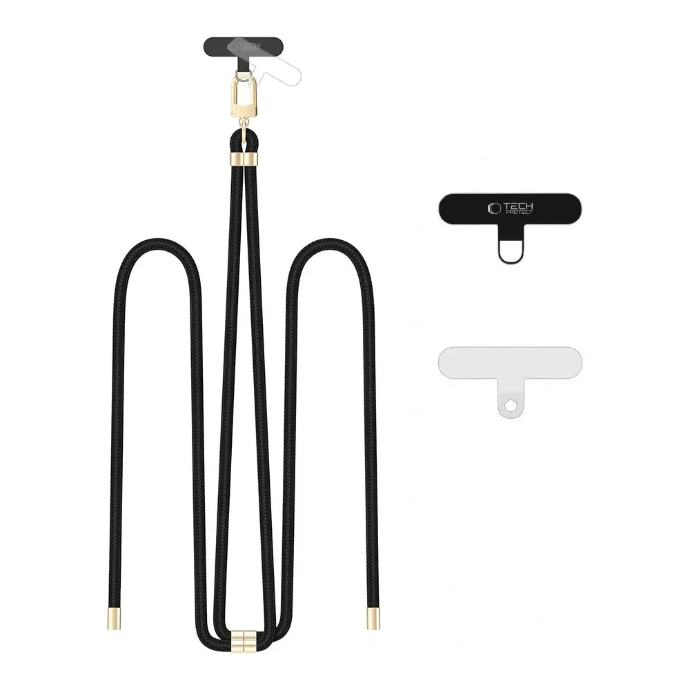 Smycz do telefonu Tech-Protect C7S Rope Crossbody Strap Black/gold