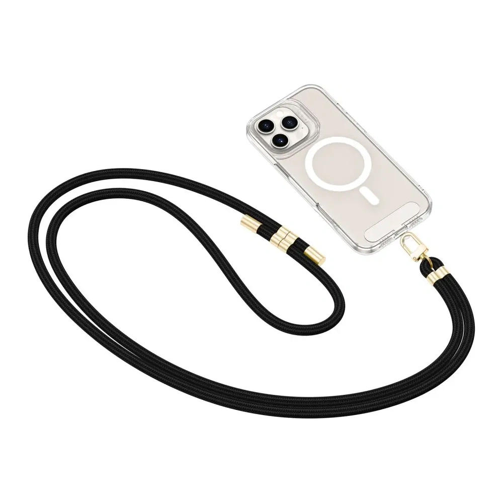 Smycz do telefonu Tech-Protect C7S Rope Crossbody Strap Black/gold