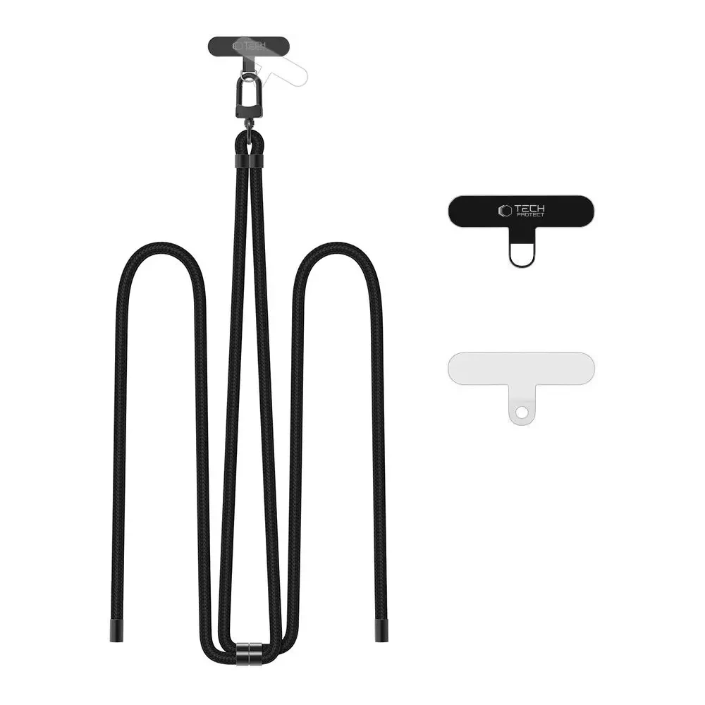 Smycz do telefonu Tech-Protect C7S Rope Crossbody Strap Black/black