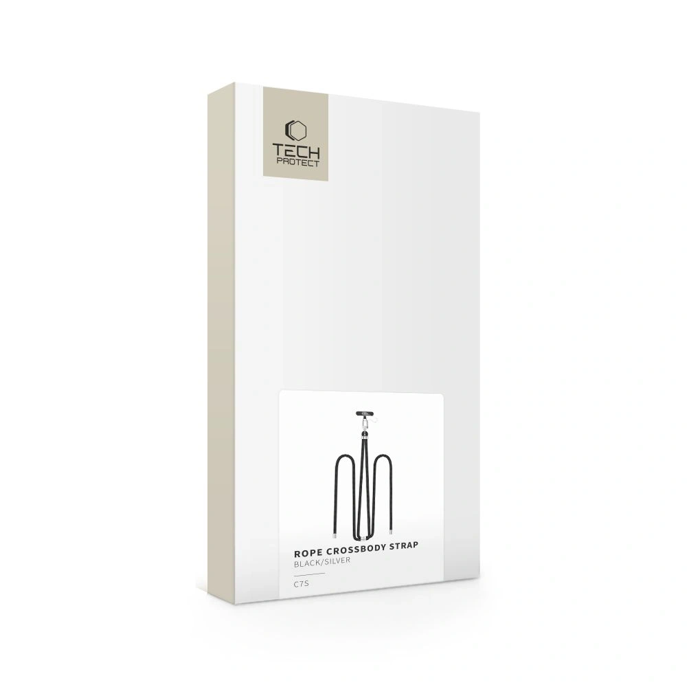 Smycz do telefonu Tech-Protect C7S Rope Crossbody Strap Black/silver