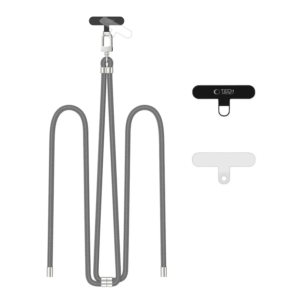 Smycz do telefonu Tech-Protect C7S Rope Crossbody Strap Crayon Grey/silver