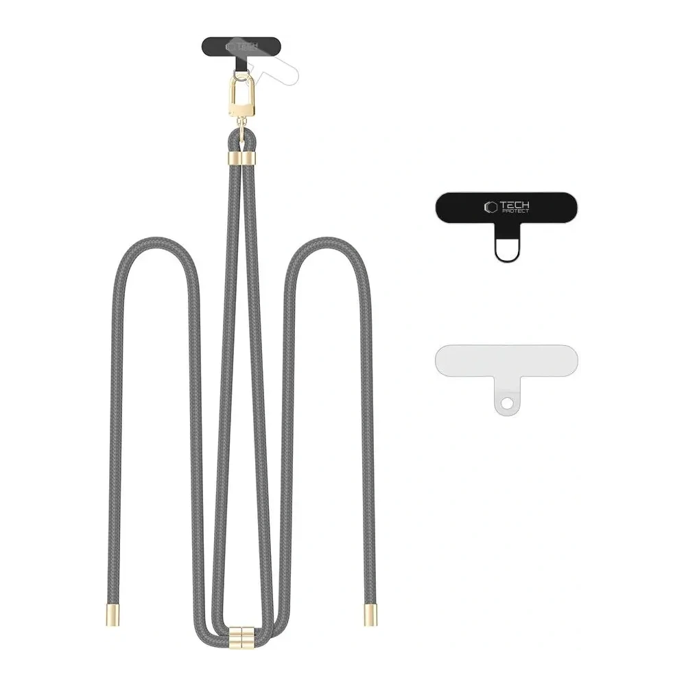Smycz do telefonu Tech-Protect C7S Rope Crossbody Strap Crayon Grey/gold