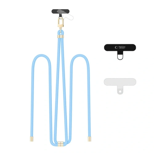 Kup Smycz do telefonu Tech-Protect C7S Rope Crossbody Strap Baby Blue/gold - THP4184 - {ean13} - Sklep Home Screen