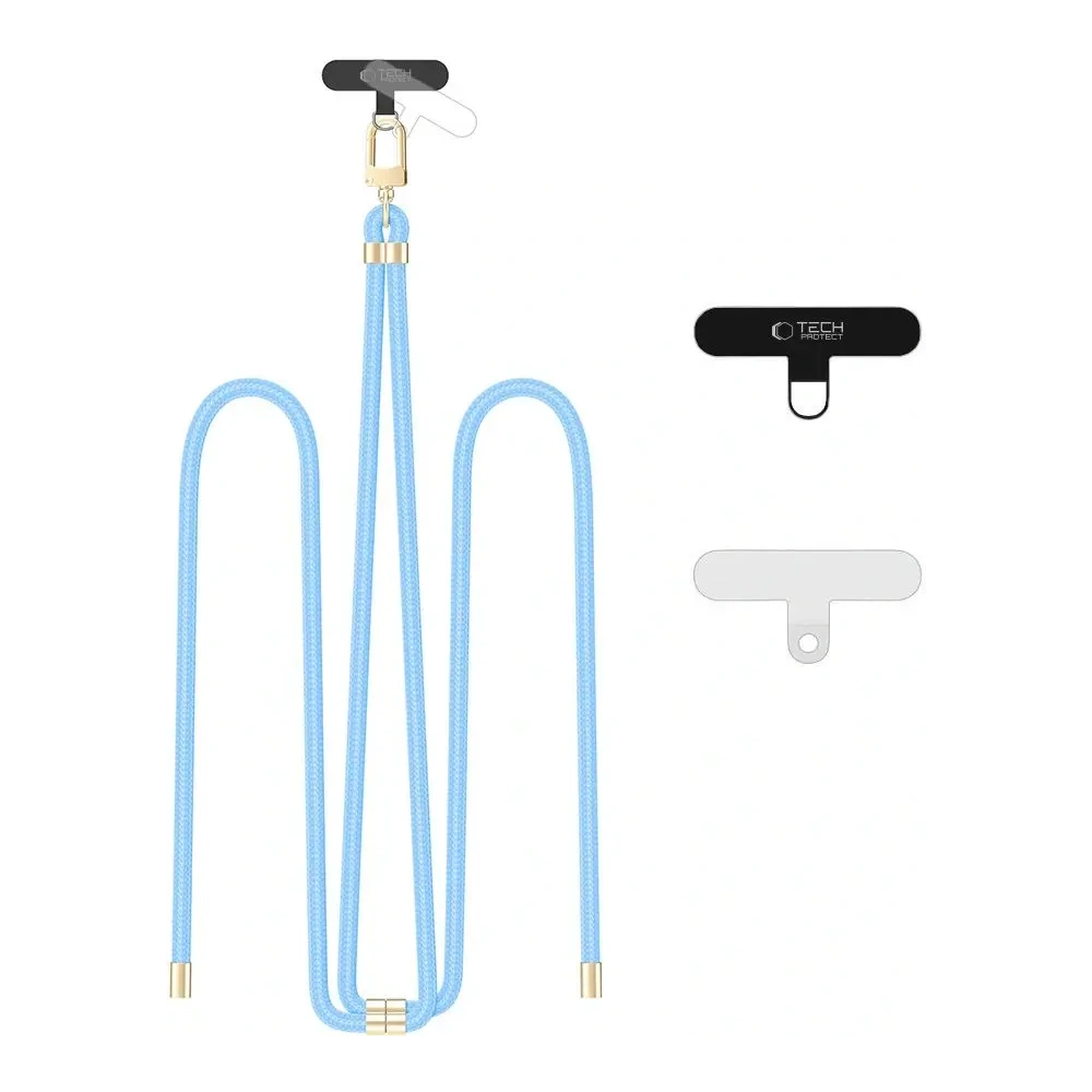 Smycz do telefonu Tech-Protect C7S Rope Crossbody Strap Baby Blue/gold