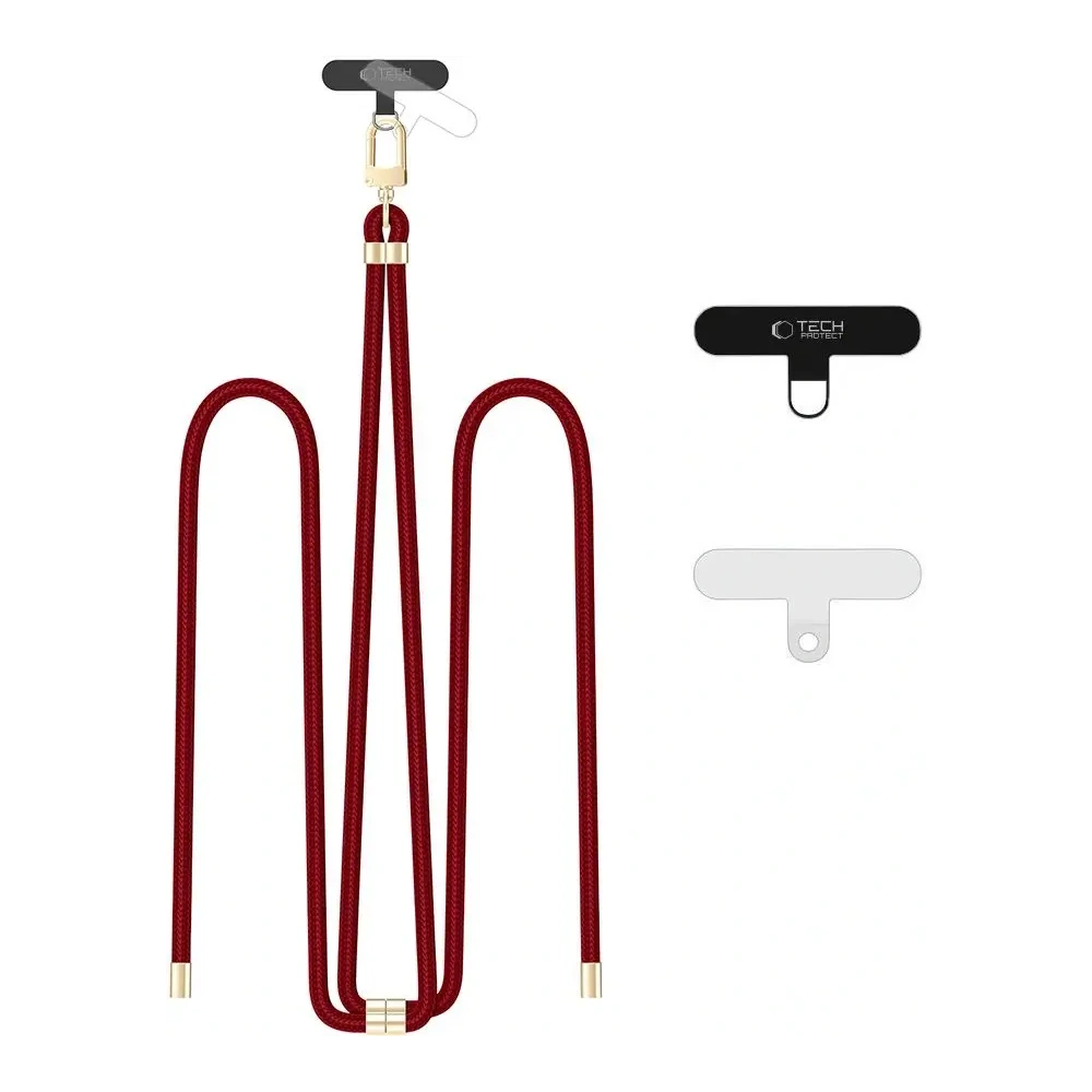 Smycz do telefonu Tech-Protect C7S Rope Crossbody Strap Mulberry/gold