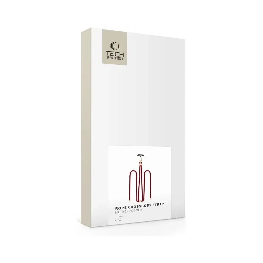 Smycz do telefonu Tech-Protect C7S Rope Crossbody Strap Mulberry/gold