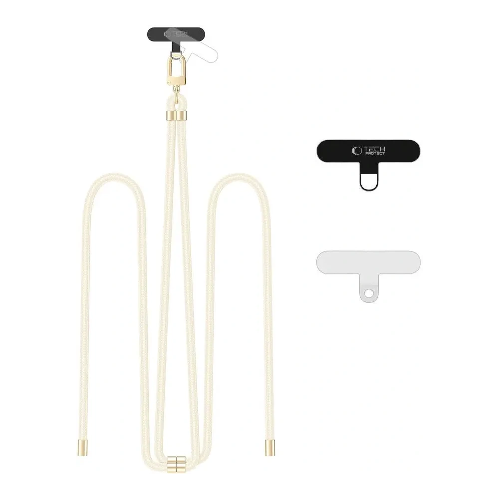 Smycz do telefonu Tech-Protect C7S Rope Crossbody Strap Beige/gold