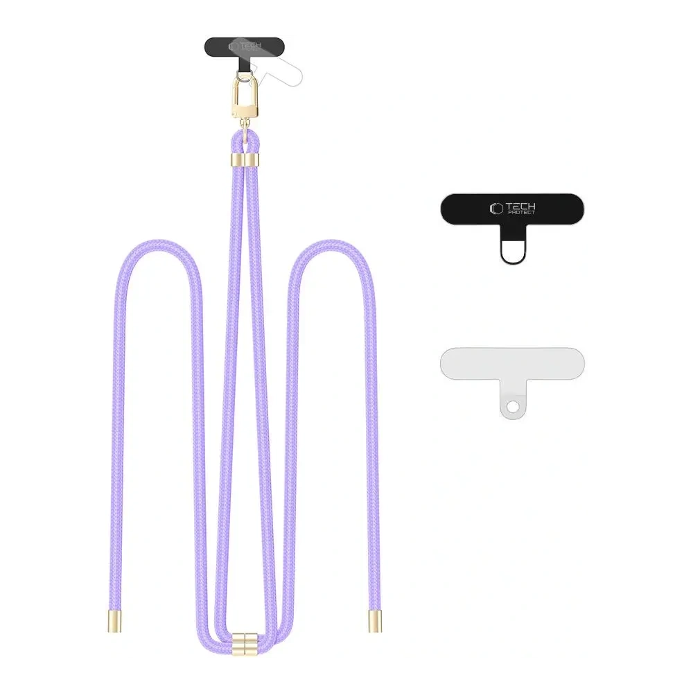 Smycz do telefonu Tech-Protect C7S Rope Crossbody Strap Lavender/gold