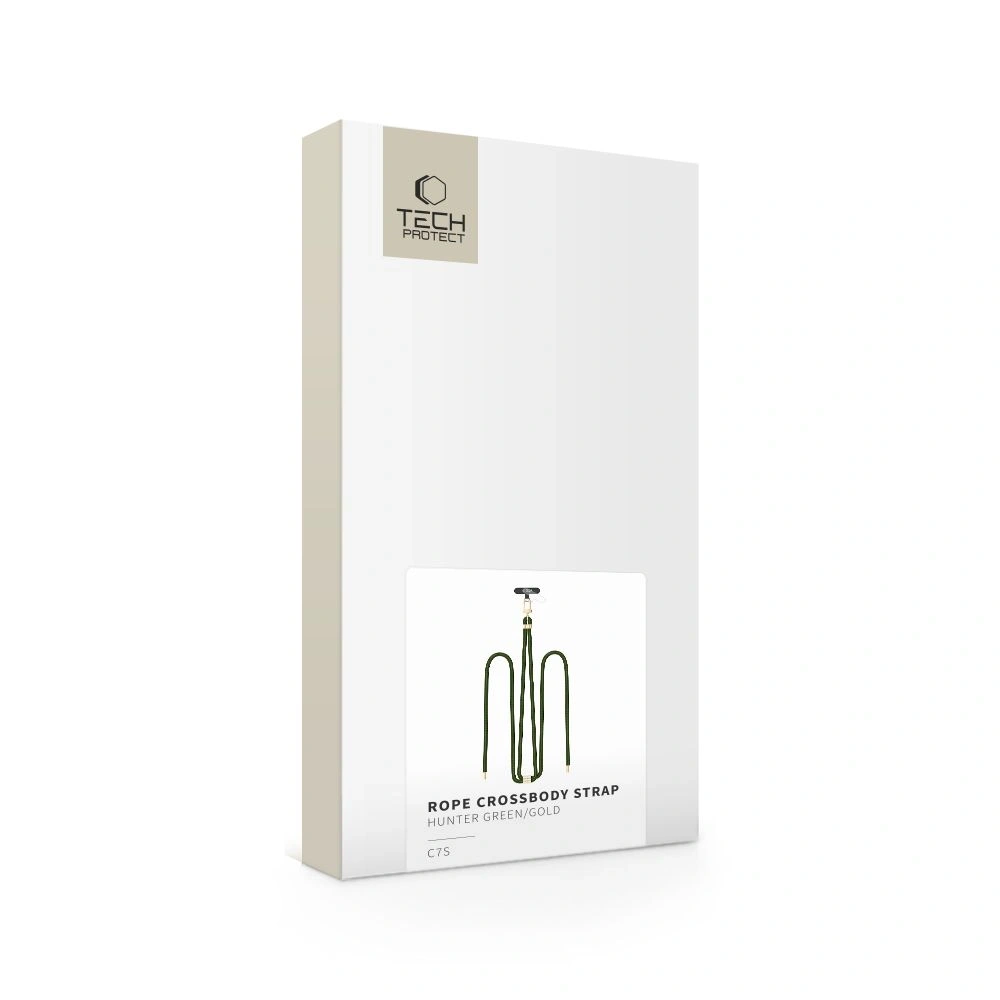 Smycz do telefonu Tech-Protect C7S Rope Crossbody Strap Hunter Green/gold