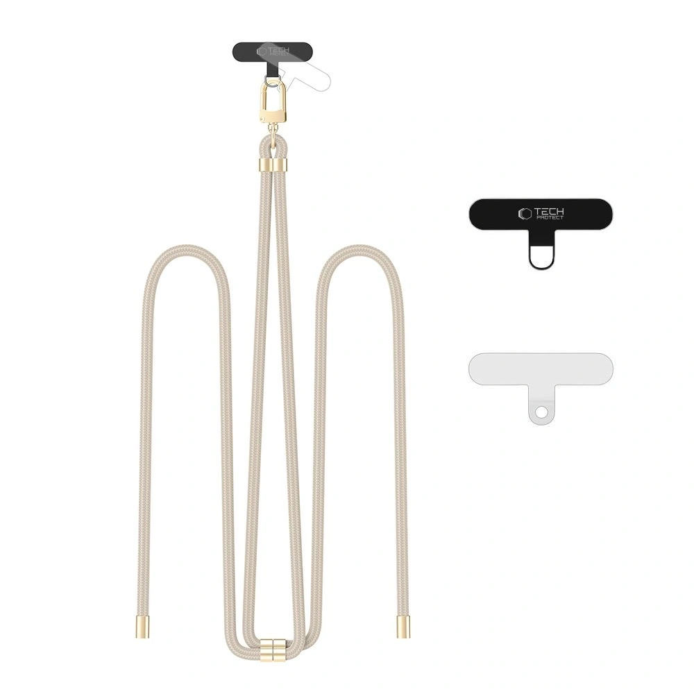Smycz do telefonu Tech-Protect C7S Rope Crossbody Strap Taupe/gold