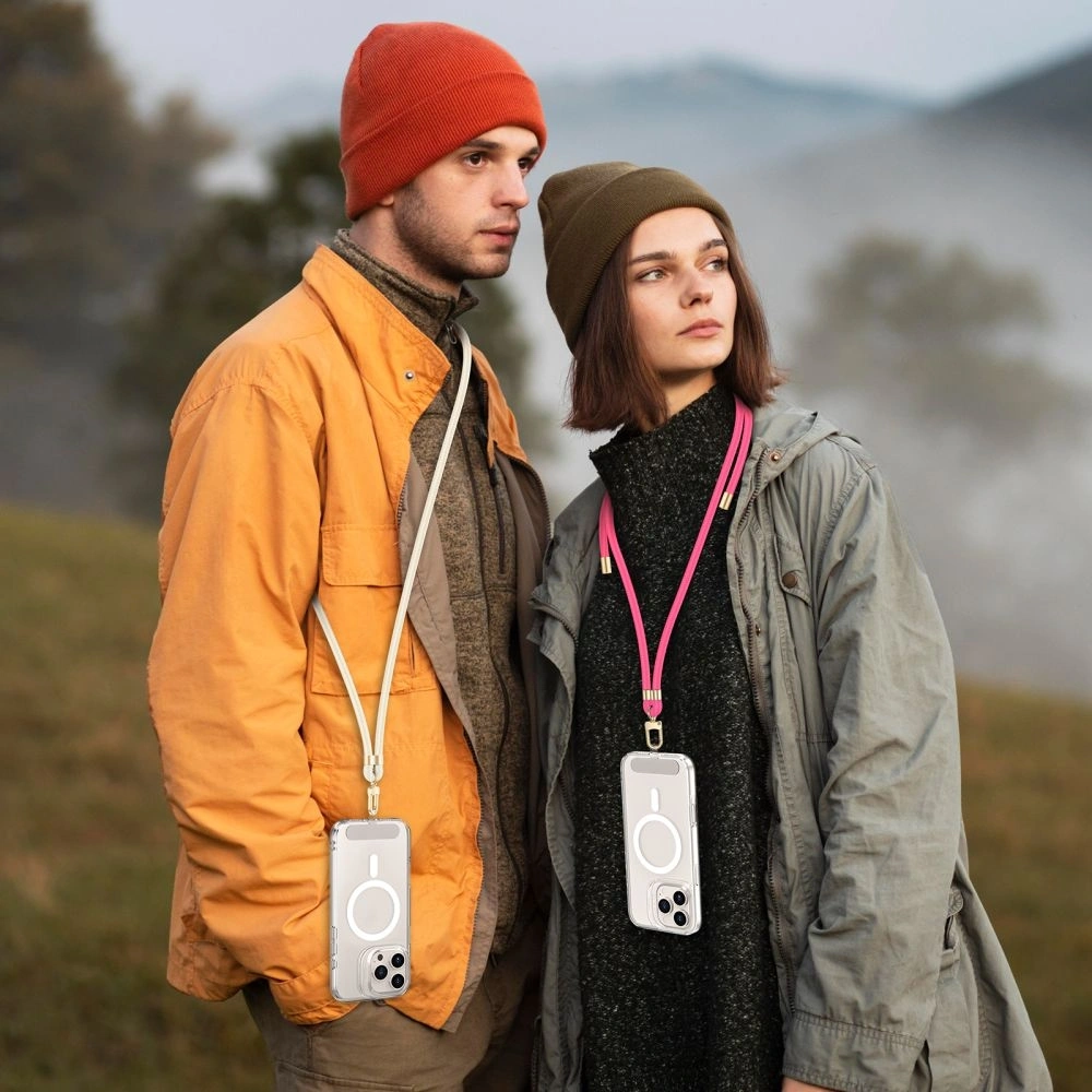 Smycz do telefonu Tech-Protect C7S Rope Crossbody Strap Hot Pink/gold