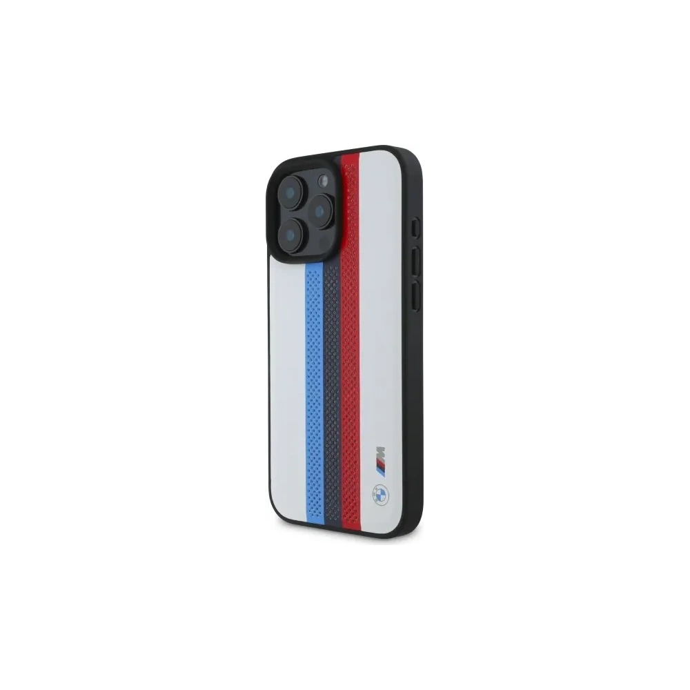 Etui BMW BMHMP16X23PUPTH Apple iPhone 16 Pro Max hardcase M Perf. Tricolor Printed Stripes MagSafe biały/white