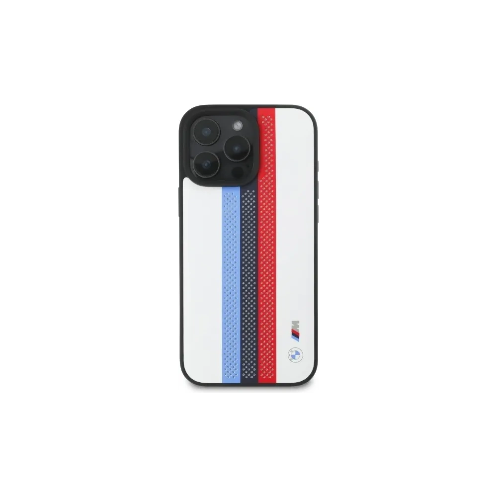 Etui BMW BMHMP16X23PUPTH Apple iPhone 16 Pro Max hardcase M Perf. Tricolor Printed Stripes MagSafe biały/white
