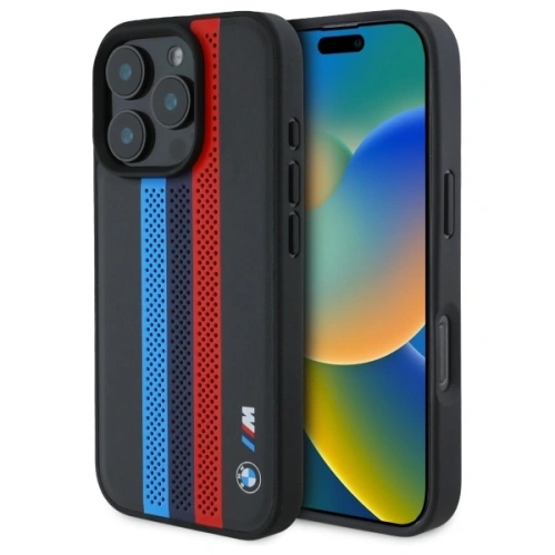 Kup BMW BMHMP16X23PUPTK Apple iPhone 16 Pro Max hardcase M Perf. Tricolor Printed Stripes MagSafe fekete - BMW787 - {ean13} - Sklep Home Screen