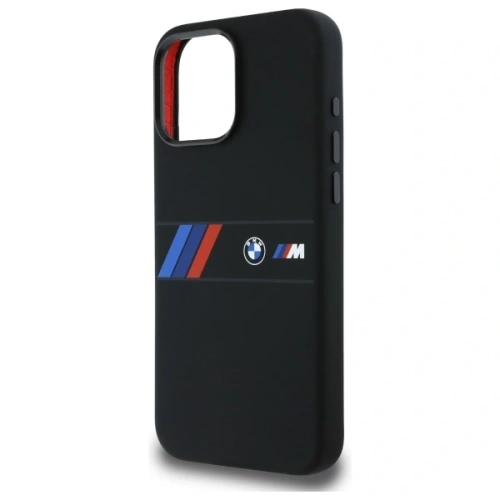 Buy BMW BMHMP16X23SAXK Apple iPhone 16 Pro Max hardcase Silicone Middle Stripe MagSafe black - BMW788 - {ean13} - Home Screen Store Europe