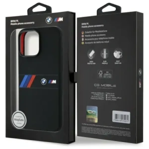 Kup BMW BMHMP16X23SAXK Apple iPhone 16 Pro Max carcasă din silicon cu dungi medii MagSafe neagră - BMW788 - {ean13} - Sklep Home Screen