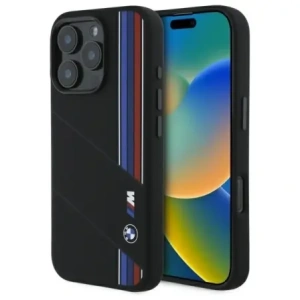 Kup Etui BMW BMHMP16X23SCUK Apple iPhone 16 Pro Max hardcase Silicone Cut Tricolor Lines MagSafe czarny/black - BMW789 - {ean13} - Sklep Home Screen