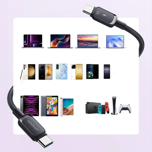 Kup Kabel Joyroom Multi-Color Series A14 USB-C / USB-C 60W 1.2 m černý - JYR1097 - {ean13} - Sklep Home Screen