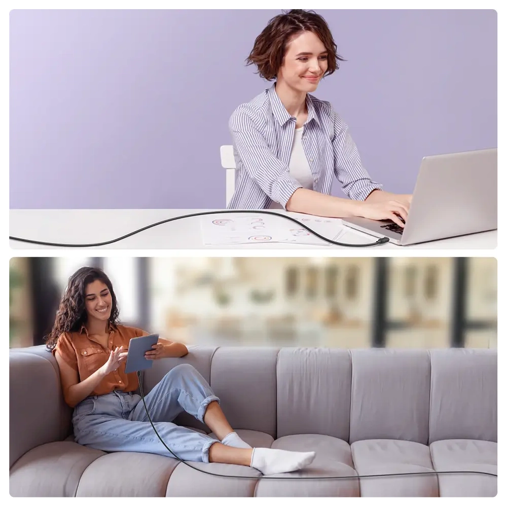 Kabel Joyroom Multi-Color Series A14 USB-C / USB-C 60W 1.2 m czarny