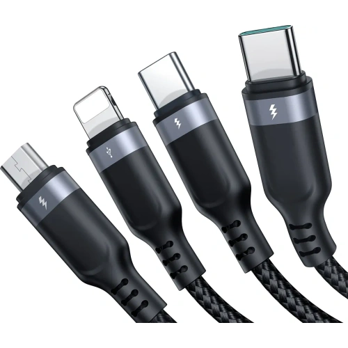 Kup Joyroom Multi-Use Series S-A18 kábel USB-A / 2xUSB-C, Lightning, microUSB 1.2m fekete - JYR1098 - {ean13} - Sklep Home Screen