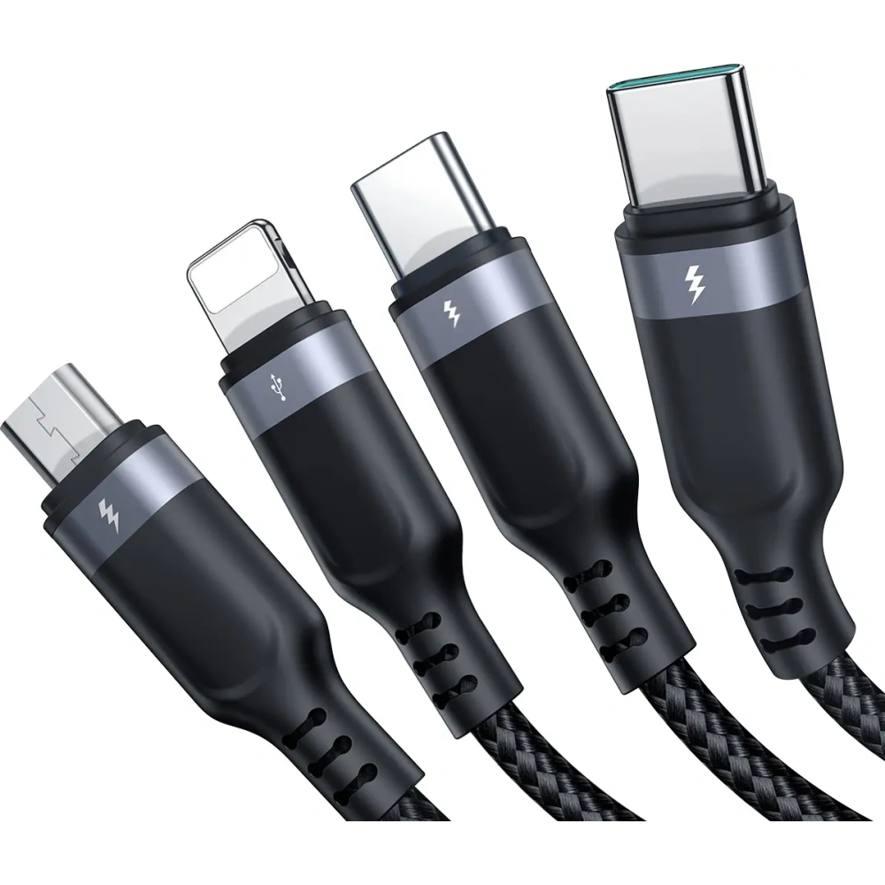 Kabel Joyroom Multi-Use Series S-A18 USB-A / 2xUSB-C, Lightning, microUSB 1.2m czarny