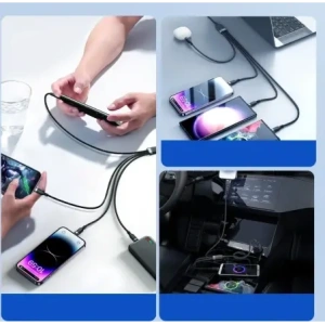 Kup Joyroom cablu Multi-Use Series S-A18 USB-A / 2xUSB-C, Lightning, microUSB 1.2m negru - JYR1098 - {ean13} - Sklep Home Screen