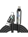 Blitzwolf BW-HDC6 Kabel USB-C, USB-A / USB-C, Lightning 1.2m 240W RGB (schwarz)