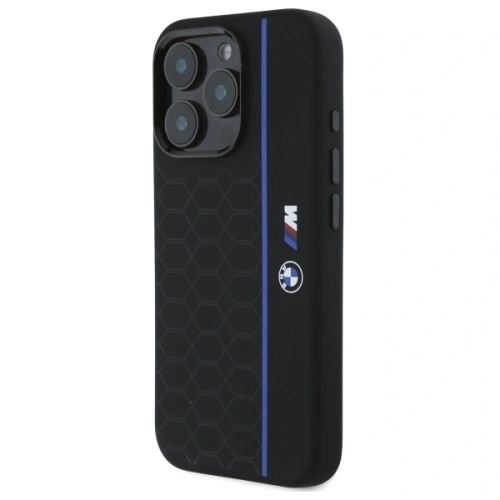 Kup BMW BMHMP16X23SHEB Apple iPhone 16 Pro Max husă din silicon Hexagon Blue Line MagSafe neagră - BMW790 - {ean13} - Sklep Home Screen