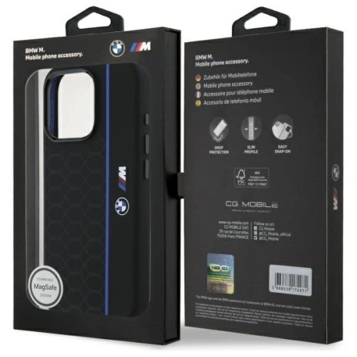 Kup BMW BMHMP16X23SHEB Apple iPhone 16 Pro Max Hartschale Silikon Hexagon Blau Linie MagSafe schwarz - BMW790 - {ean13} - Sklep Home Screen