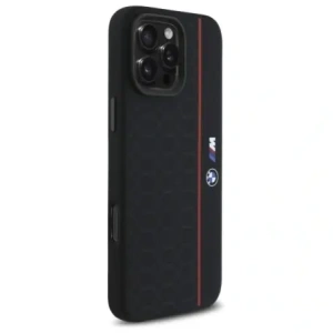 Kup BMW BMHMP16X23SHER Apple iPhone 16 Pro Max Hardcase Silikon Hexagon Rote Linie MagSafe schwarz - BMW791 - {ean13} - Sklep Home Screen