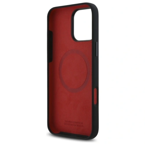 Buy BMW BMHMP16X23SHER Apple iPhone 16 Pro Max hardcase Silicone Hexagon Red Line MagSafe black - BMW791 - {ean13} - Home Screen Store Europe