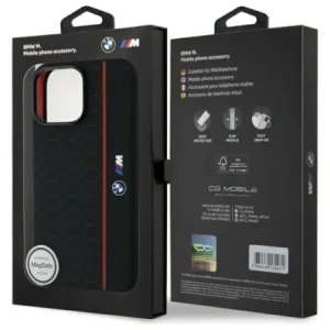 Kup Etui BMW BMHMP16X23SHER Apple iPhone 16 Pro Max hardcase Silicone Hexagon Red Line MagSafe czarny/black - BMW791 - {ean13} - Sklep Home Screen