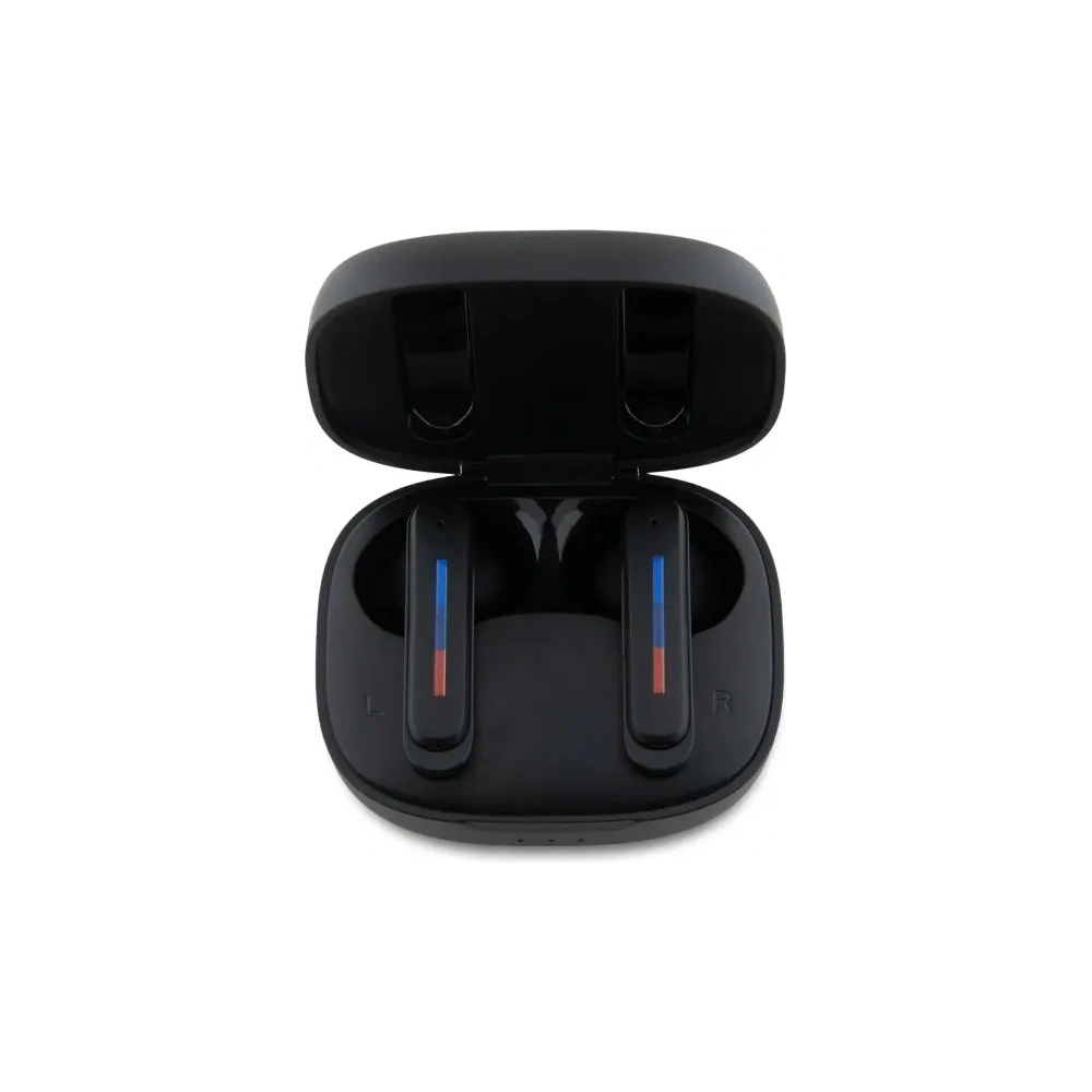 Bezprzewodowe słuchawki douszne BMW Bluetooth 5.3 BMBEMIATP20LOK TWS + stacja dokująca Printed Logos czarny/black