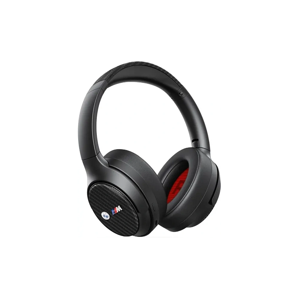 Bezprzewodowe słuchawki nauszne BMW Bluetooth 5.3 ANC BMBHKL601MTCAK Encmetal Logos czarny/black