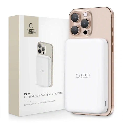 Buy Tech-Protect PB24 LifeMag Qi2 MagSafe Power Bank 10000mah White - THP3573 - {ean13} - Home Screen Store Europe