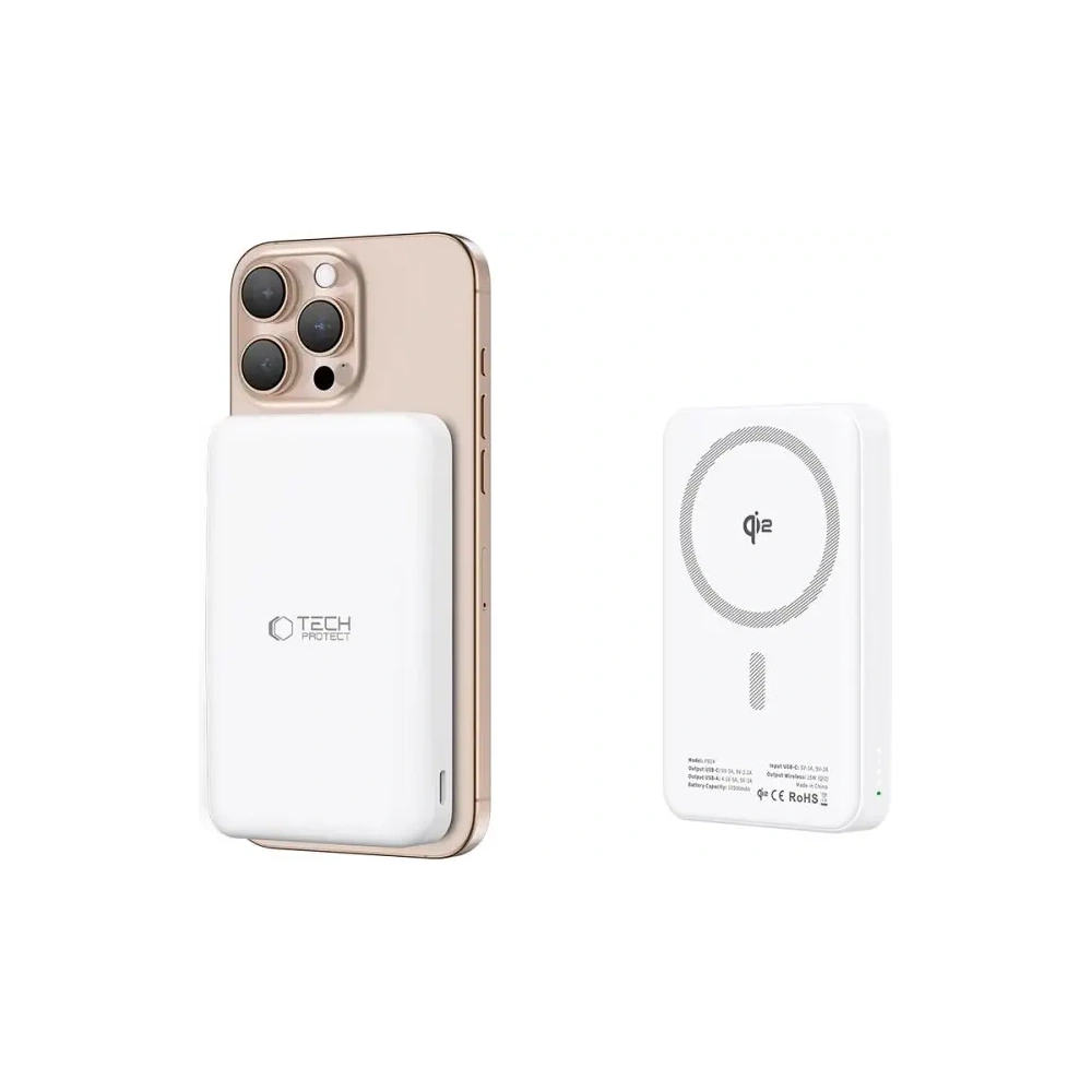 Powerbank Tech-Protect PB24 LifeMag Qi2 MagSafe 10000mah White