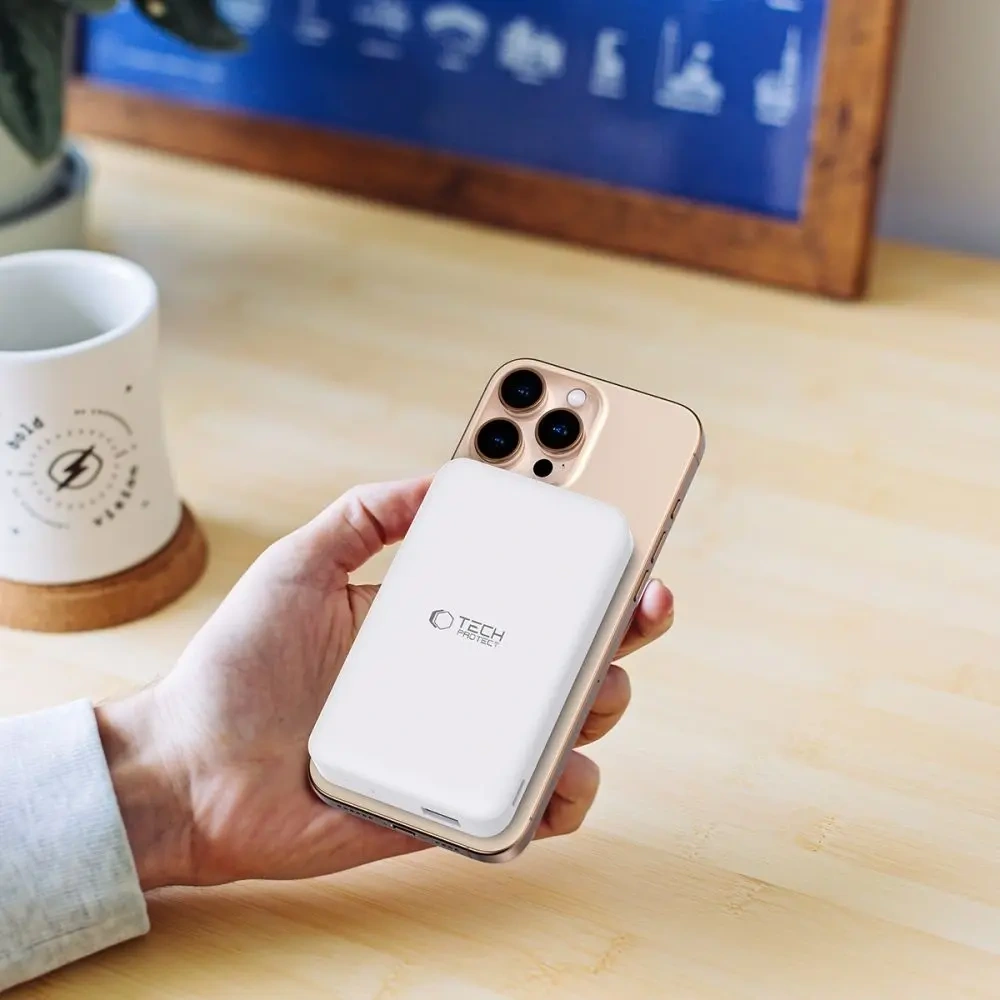 Powerbank Tech-Protect PB24 LifeMag Qi2 MagSafe 10000mah White