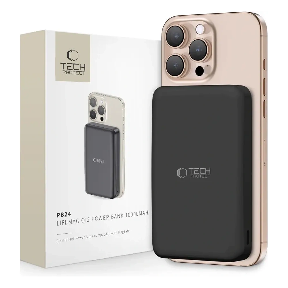 Powerbank Tech-Protect PB24 LifeMag Qi2 MagSafe 10000mah Black