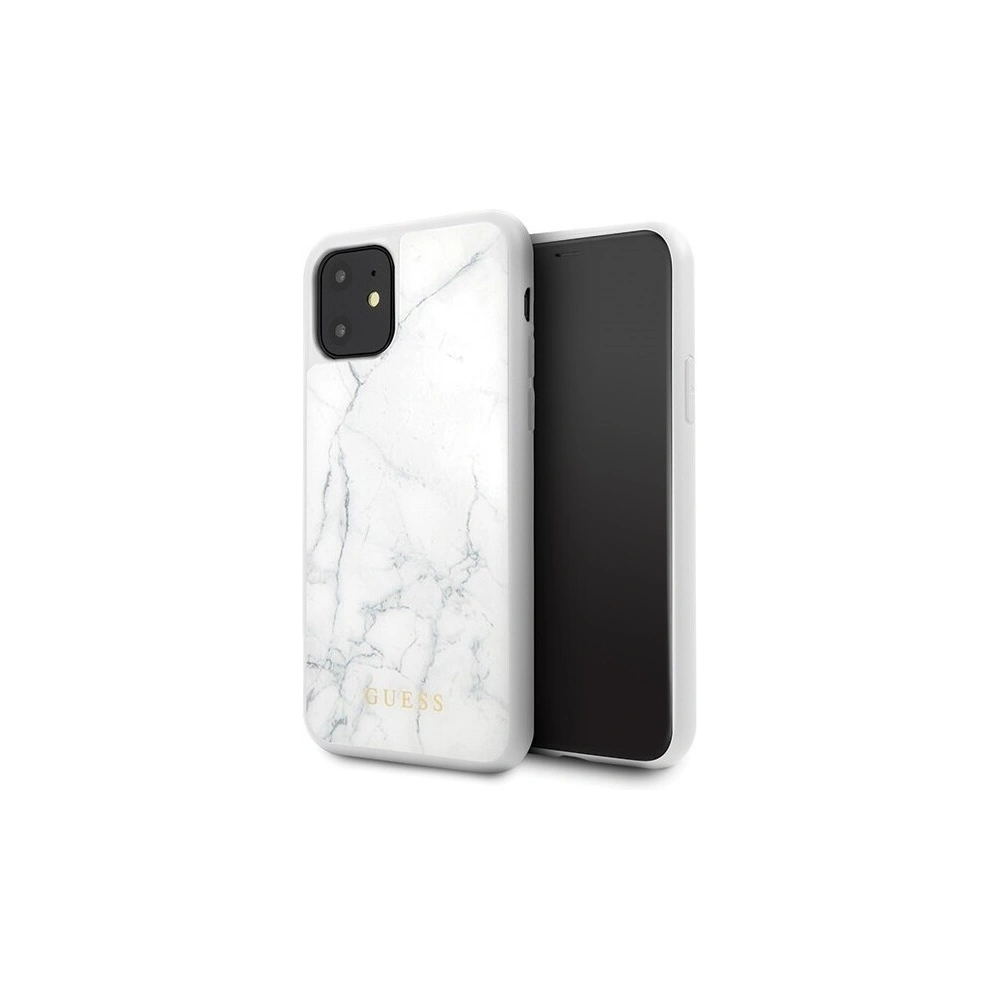 Etui Guess GUHCN61HYMAWH Apple iPhone 11 biały/white Marble